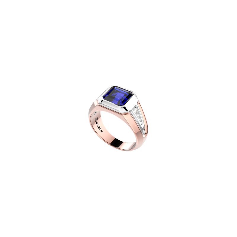 Zancan | ANELLO ZANCAN IN ORO 18KT CON ZAFFIRO BLU E DIAMANTI - EA396RB (1)