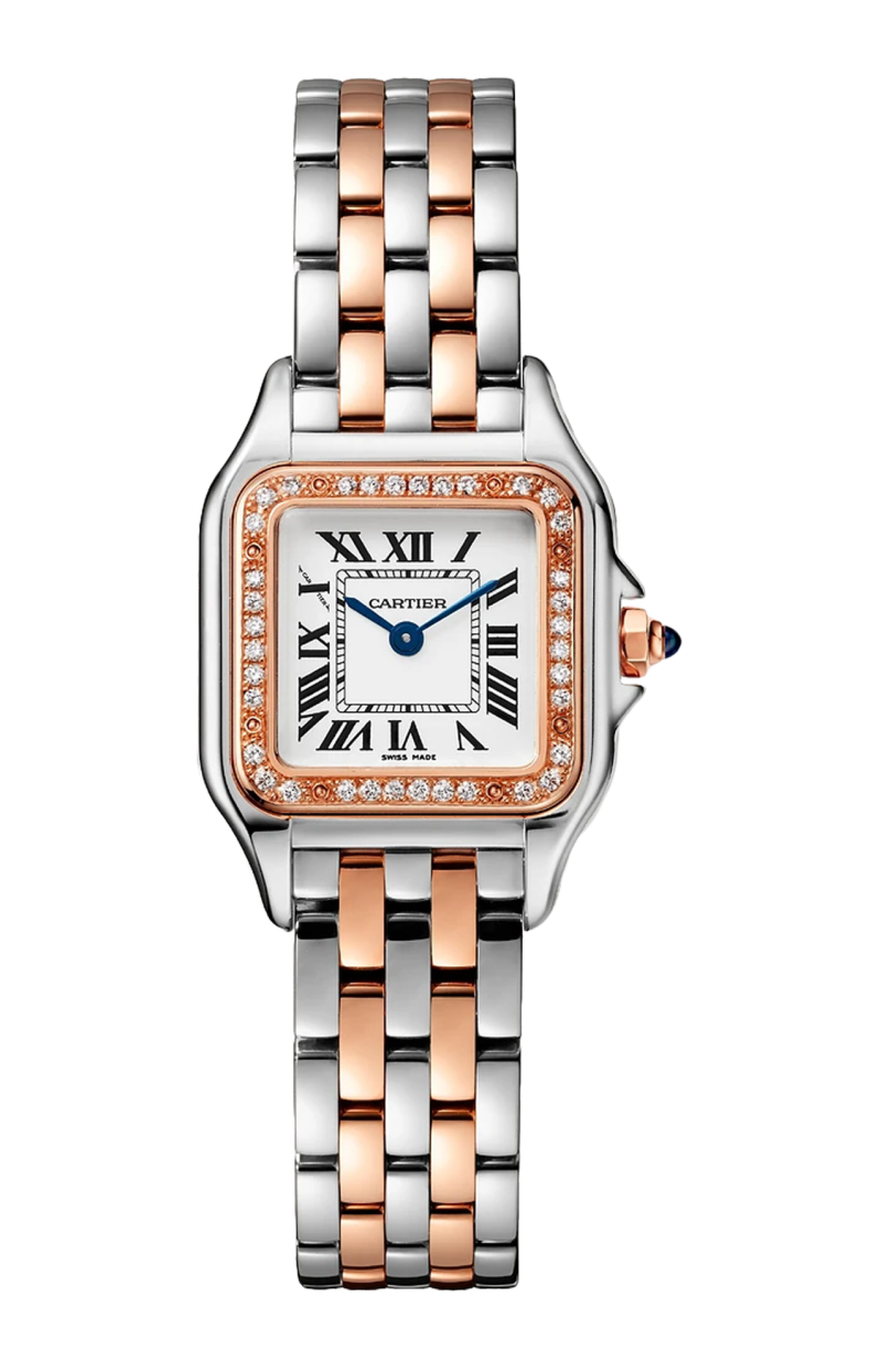 Cartier | PANTH&Egrave;RE DE CARTIER MODELLO PICCOLO, ORO ROSA, ACCIAIO E DIAMANTI, QUARZO - W3PN0014 (1)