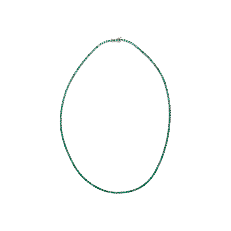 Bartorelli Italian Jewels | GIROCOLLO TENNIS IN ORO BIANCO E SMERALDI - AN3910/EM (1)