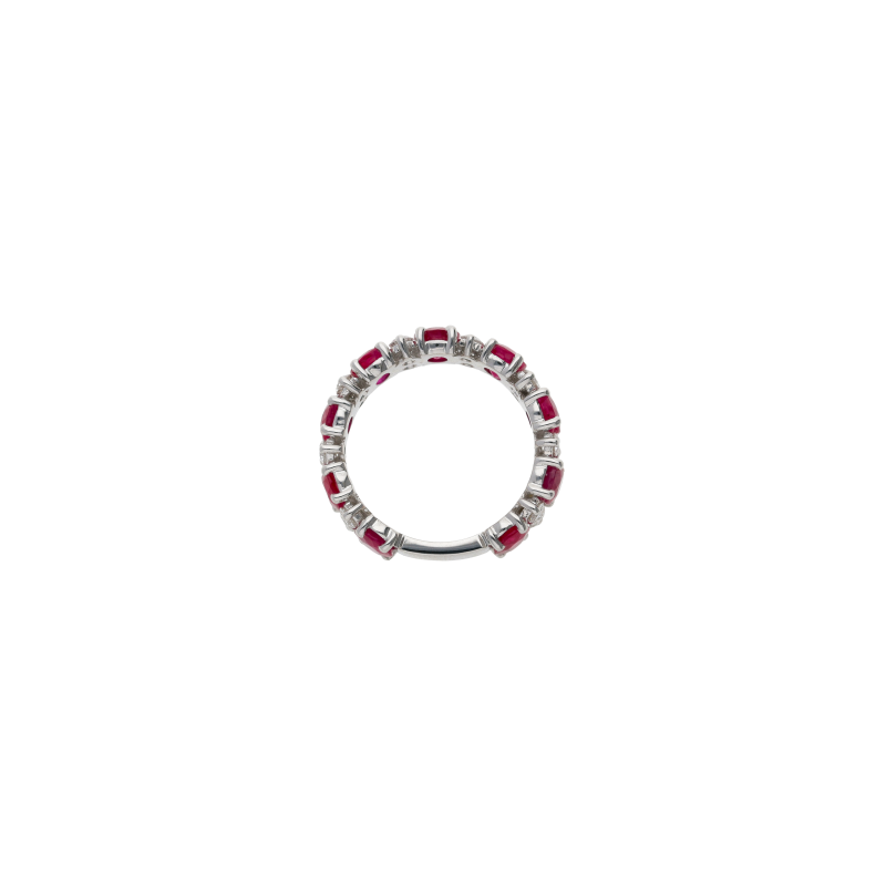 Bartorelli Italian Jewels | ANELLO VERETTA IN ORO BIANCO CON DIAMANTI E ZAFFIRI ROSA - 000-5136-204 (3)