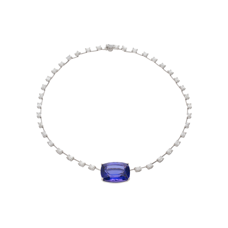 Bartorelli Italian Jewels | COLLANA GIROCOLLO CON DIAMANTI E TANZANITE CENTRALE - GG/SG-U/A50F (1)