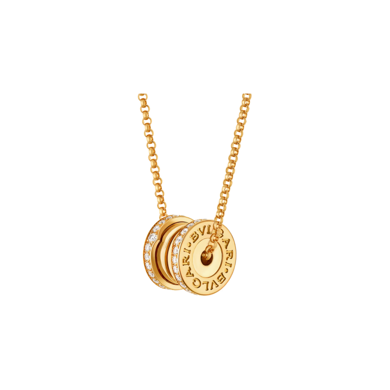 Bulgari | COLLANA B.ZERO1 MINI IN ORO GIALLO E DEMI-PAV&Eacute; DI DIAMANTI - CL860784 (1)