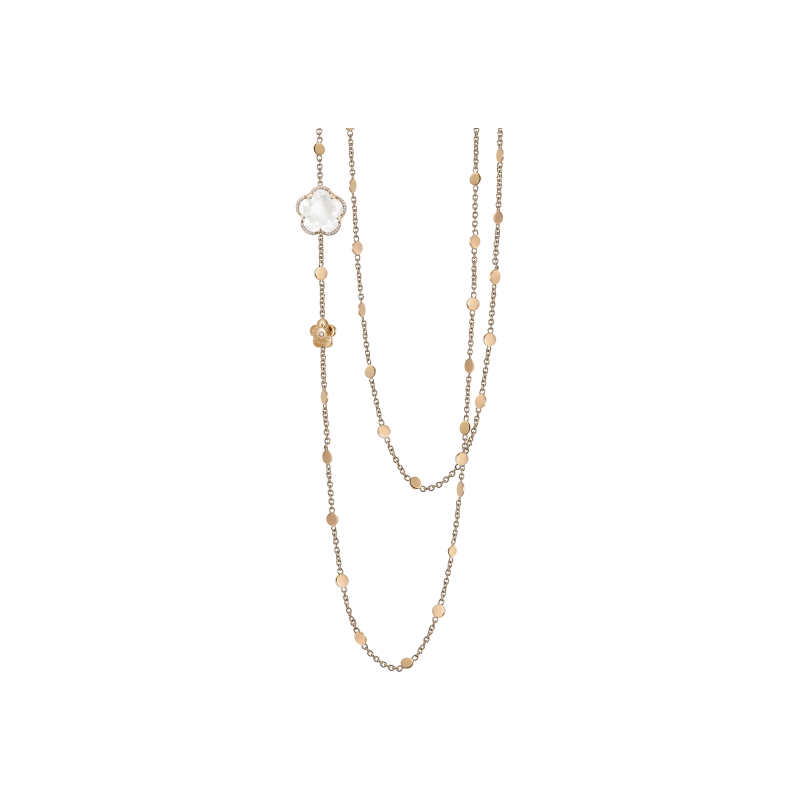 Pasquale Bruni | SAUTOIR BON TON IN ORO ROSA CON QUARZO LATTEO E DIAMANTI - 15623R (1)