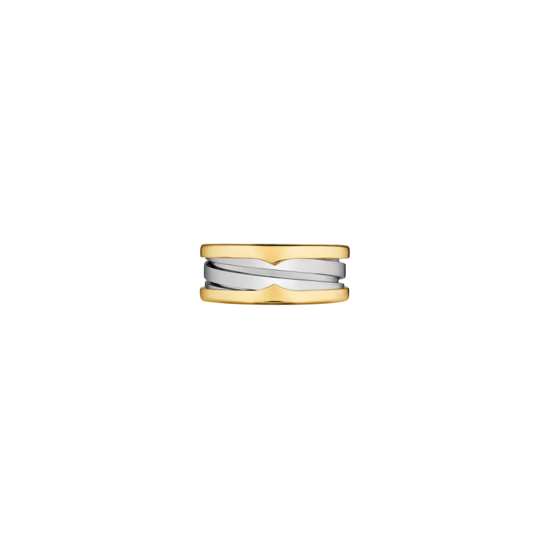Bulgari | ANELLO B.ZERO1 A DUE FASCE GOLD & STEEL IN ORO GIALLO 18 KT E ACCIAIO - AN860829 (3)