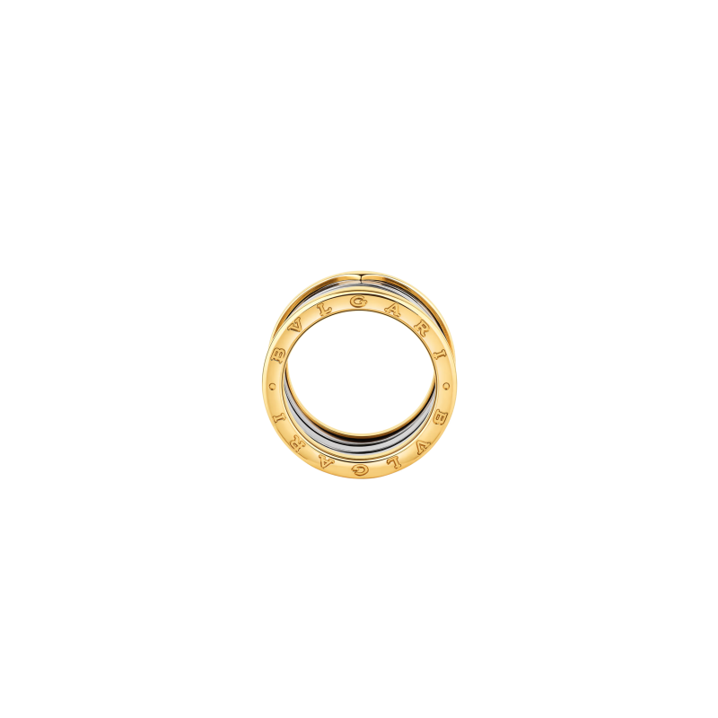 Bulgari | ANELLO B.ZERO1 A QUATTRO FASCE GOLD & STEEL IN ORO GIALLO 18 KT E ACCIAIO - AN860830 (2)