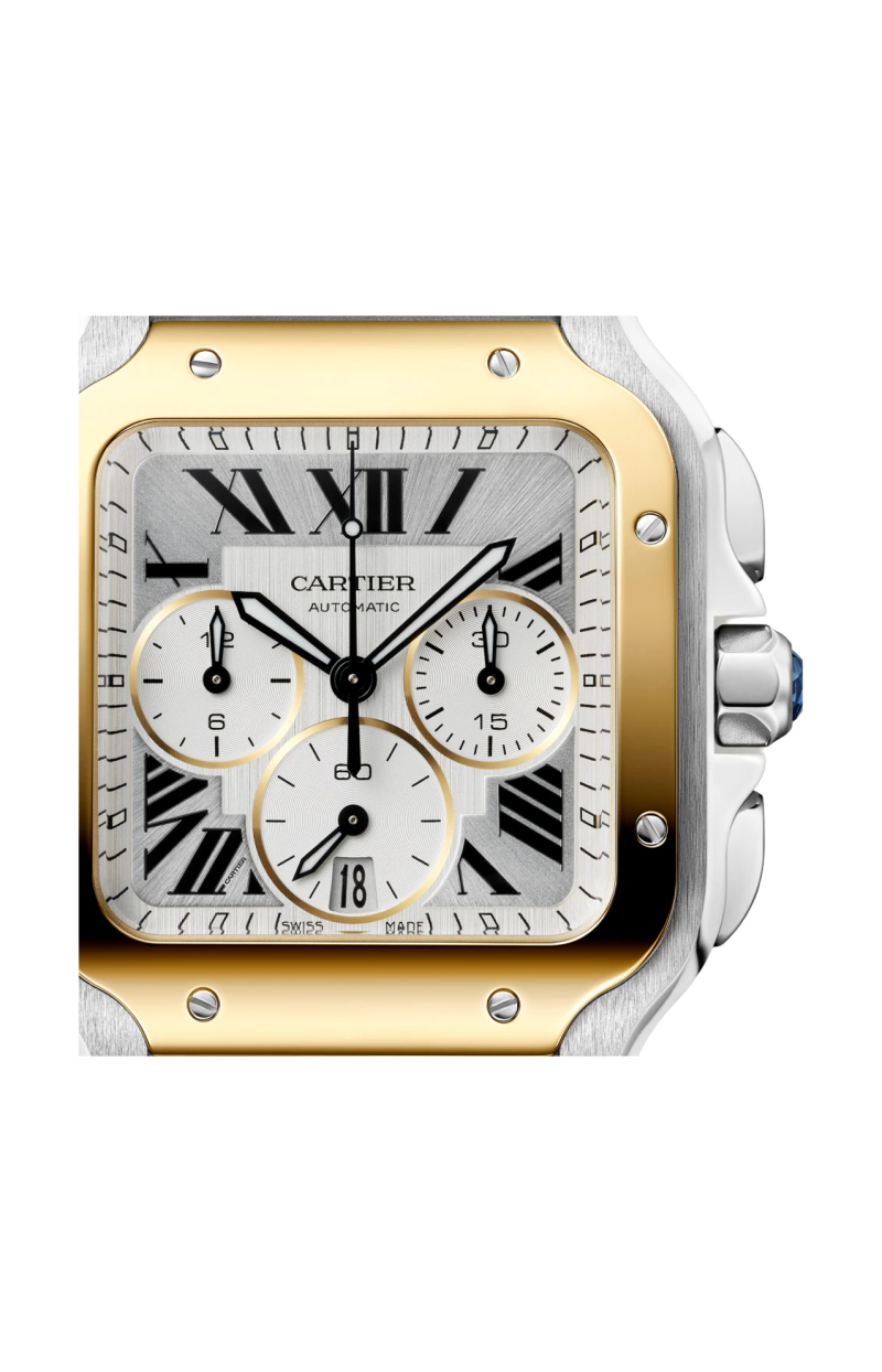 Cartier | SANTOS DE CARTIER MODELLO GRANDE, ACCIAIO, ORO GIALLO, AUTOMATICO - W2SA0035 (2)