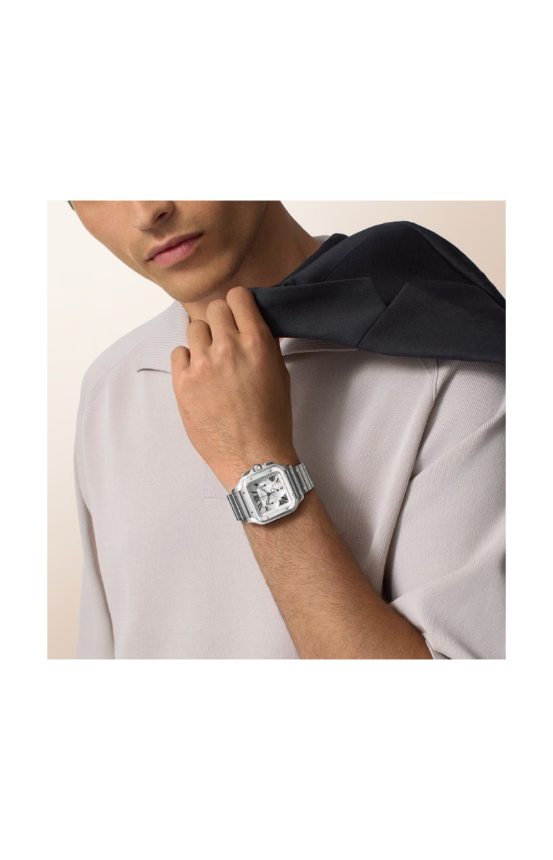 Cartier | SANTOS DE CARTIER MODELLO GRANDE, ACCIAIO, AUTOMATICO - WSSA0083 (6)