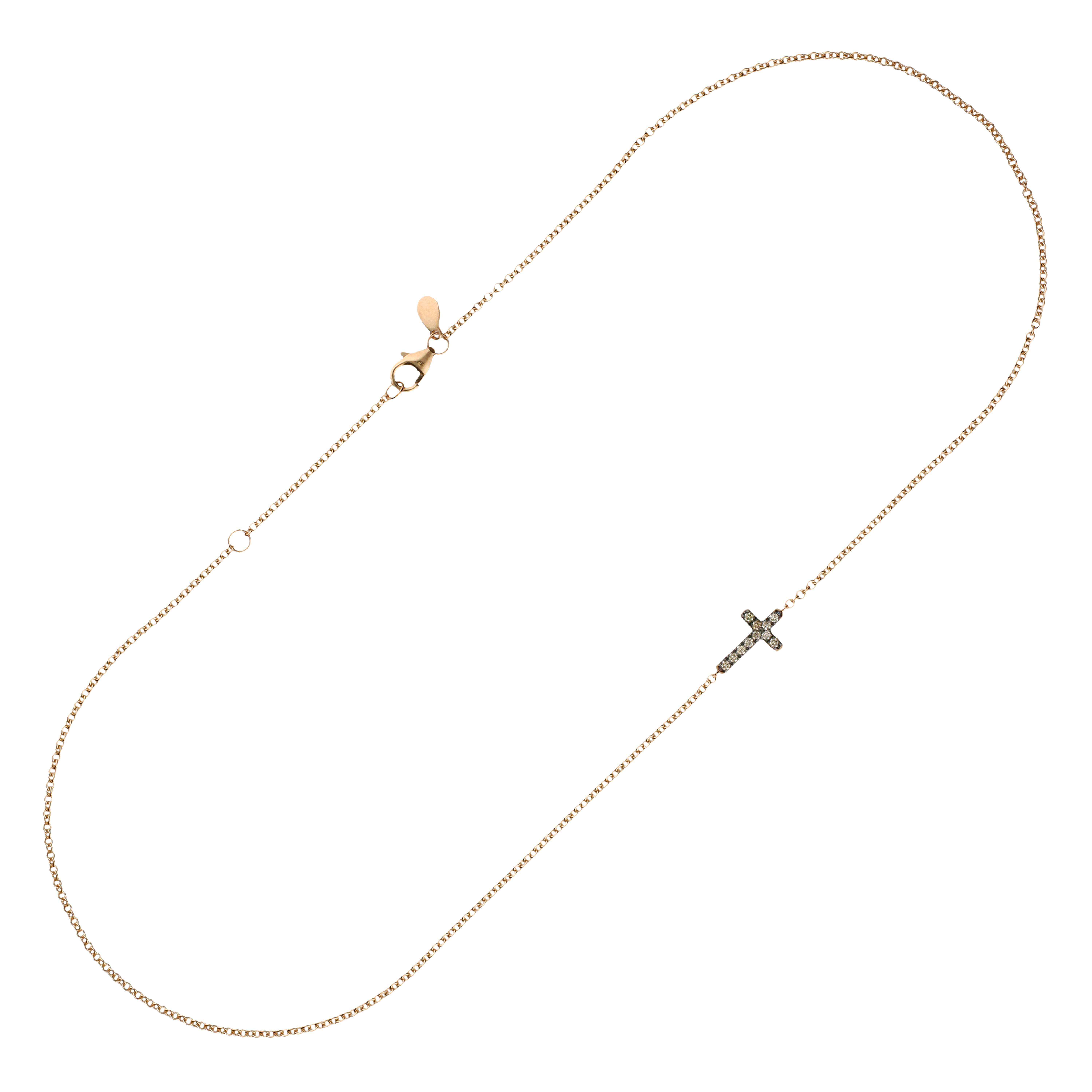 Bartorelli Italian Jewels | Collana Croce in oro rosa e diamanti brown - FC1692R002N (2)