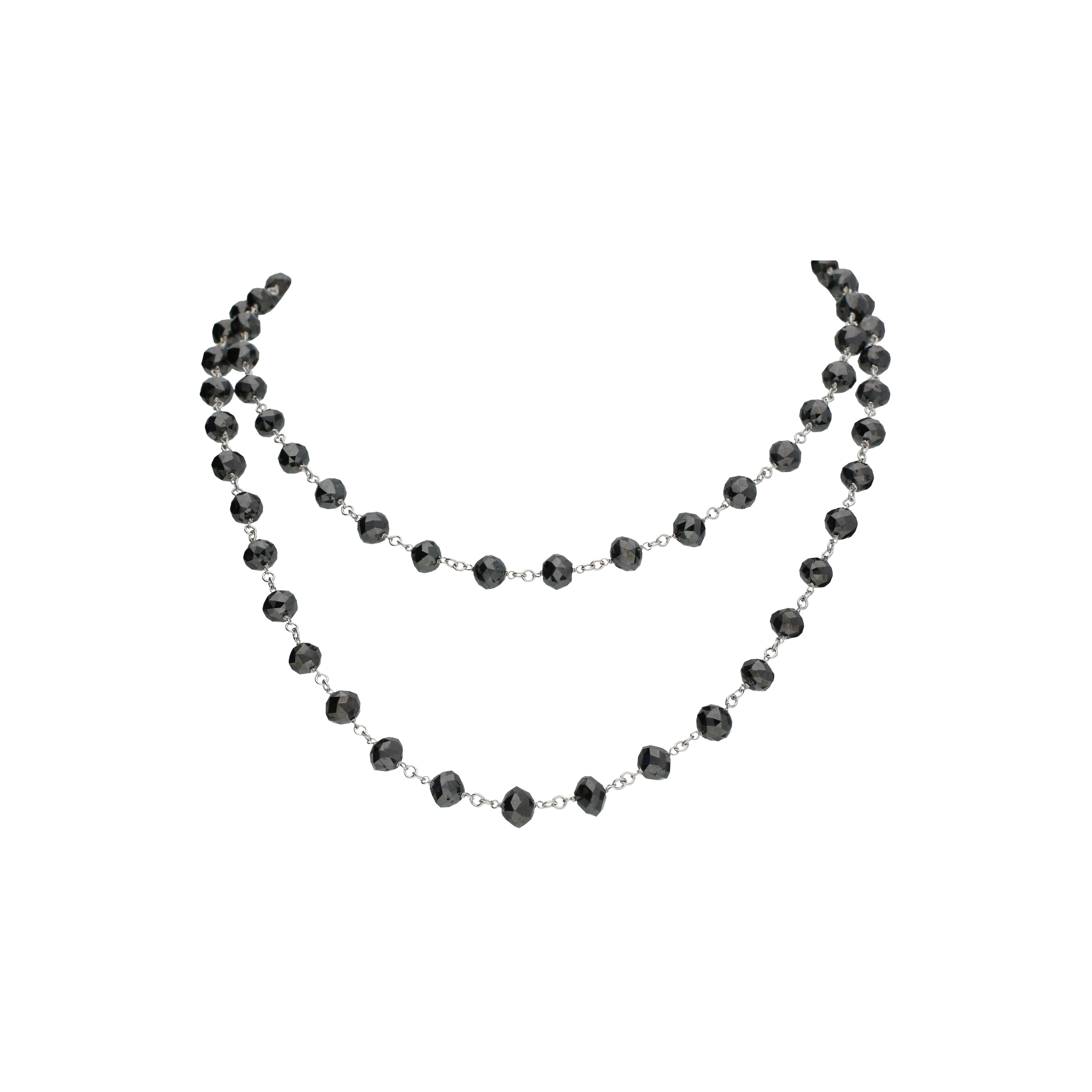 Bartorelli Italian Jewels | COLLANA  LUNGA IN ORO BIANCO E DIAMANTI NERI - GIGI008487 (1)