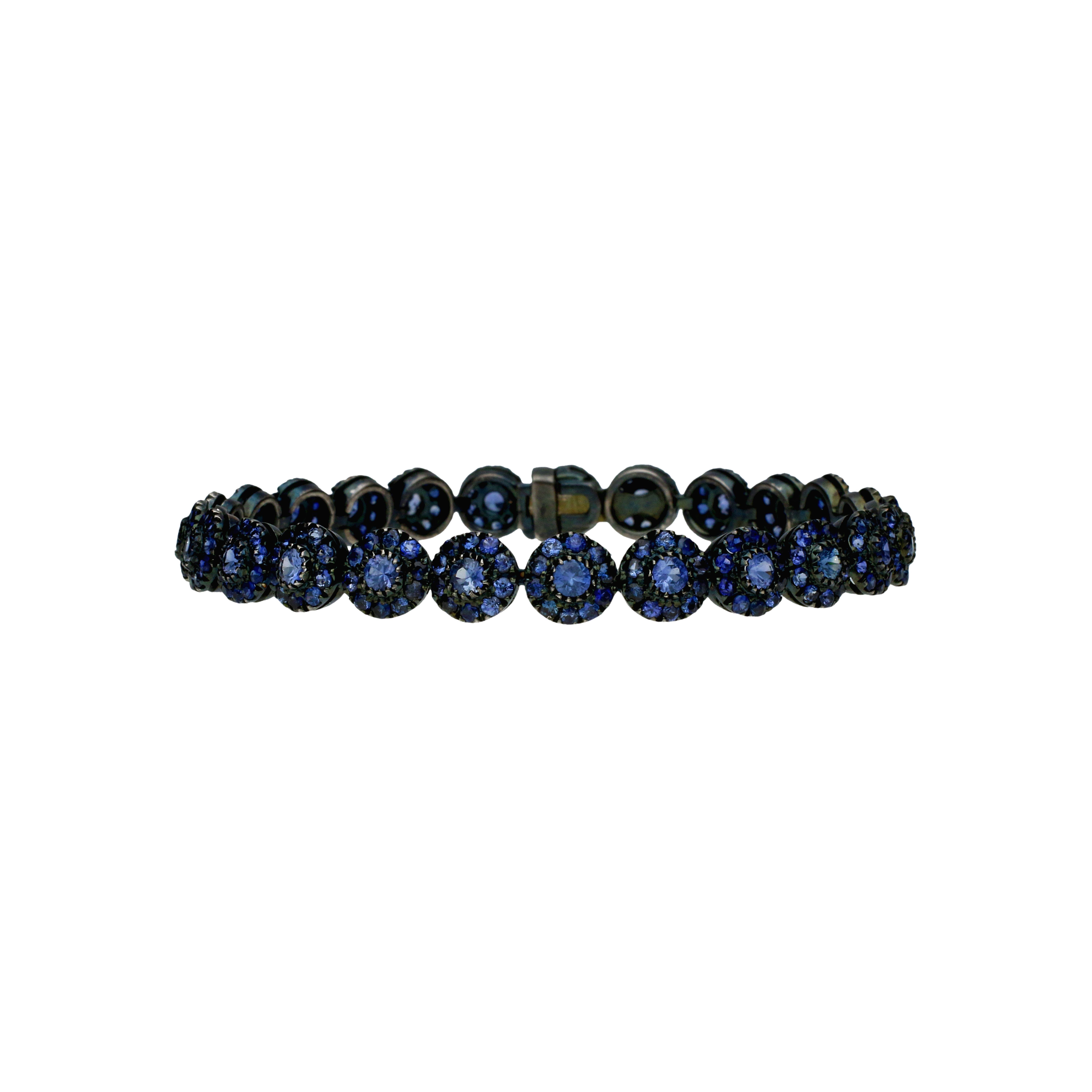 Bartorelli Italian Jewels | Bracciale in oro nero e zaffiri blu taglio brillante - H77P2 (1)