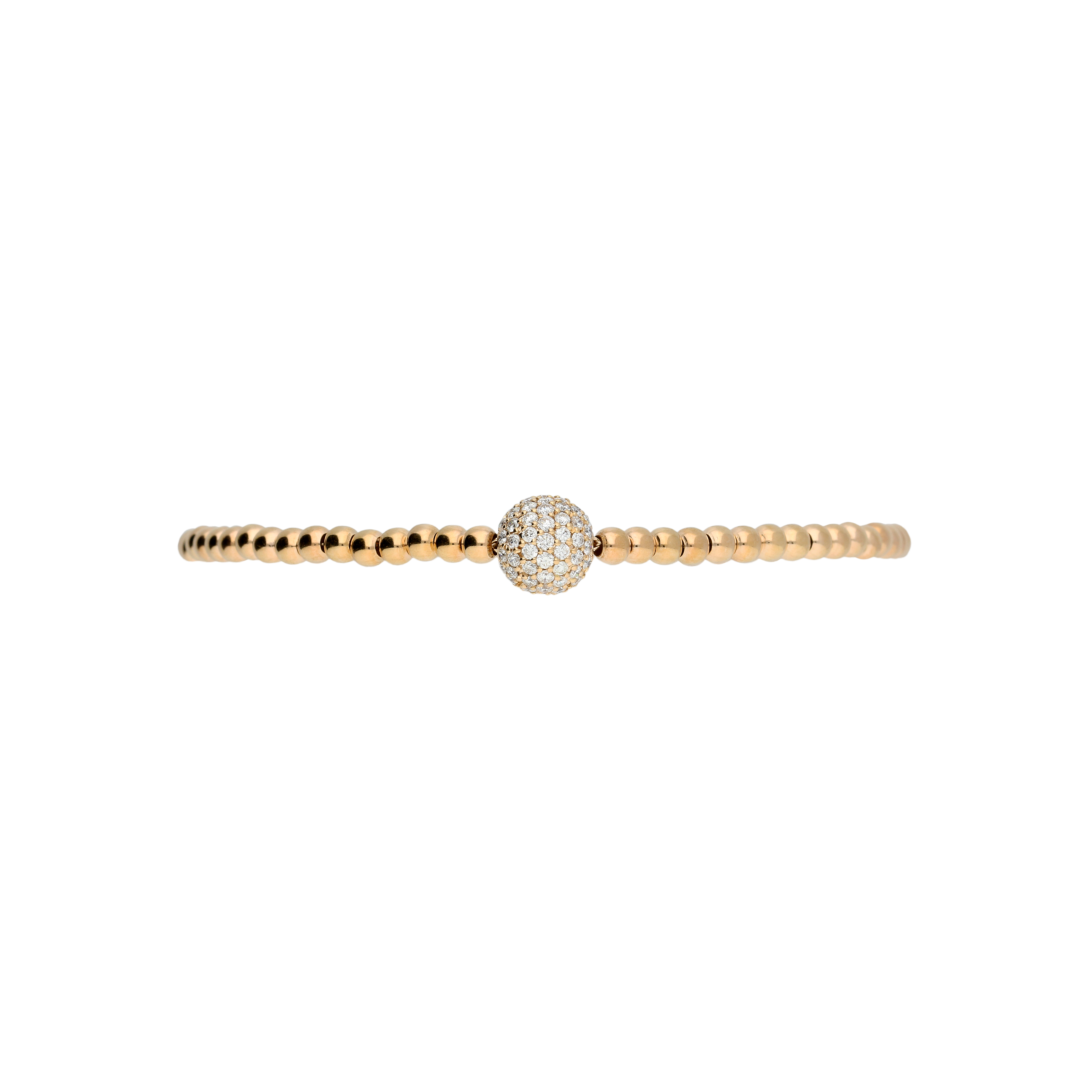 Bartorelli Italian Jewels | Bracciale sfere semirigido in oro rosa e diamanti bianchi - PB08145D8P (1)