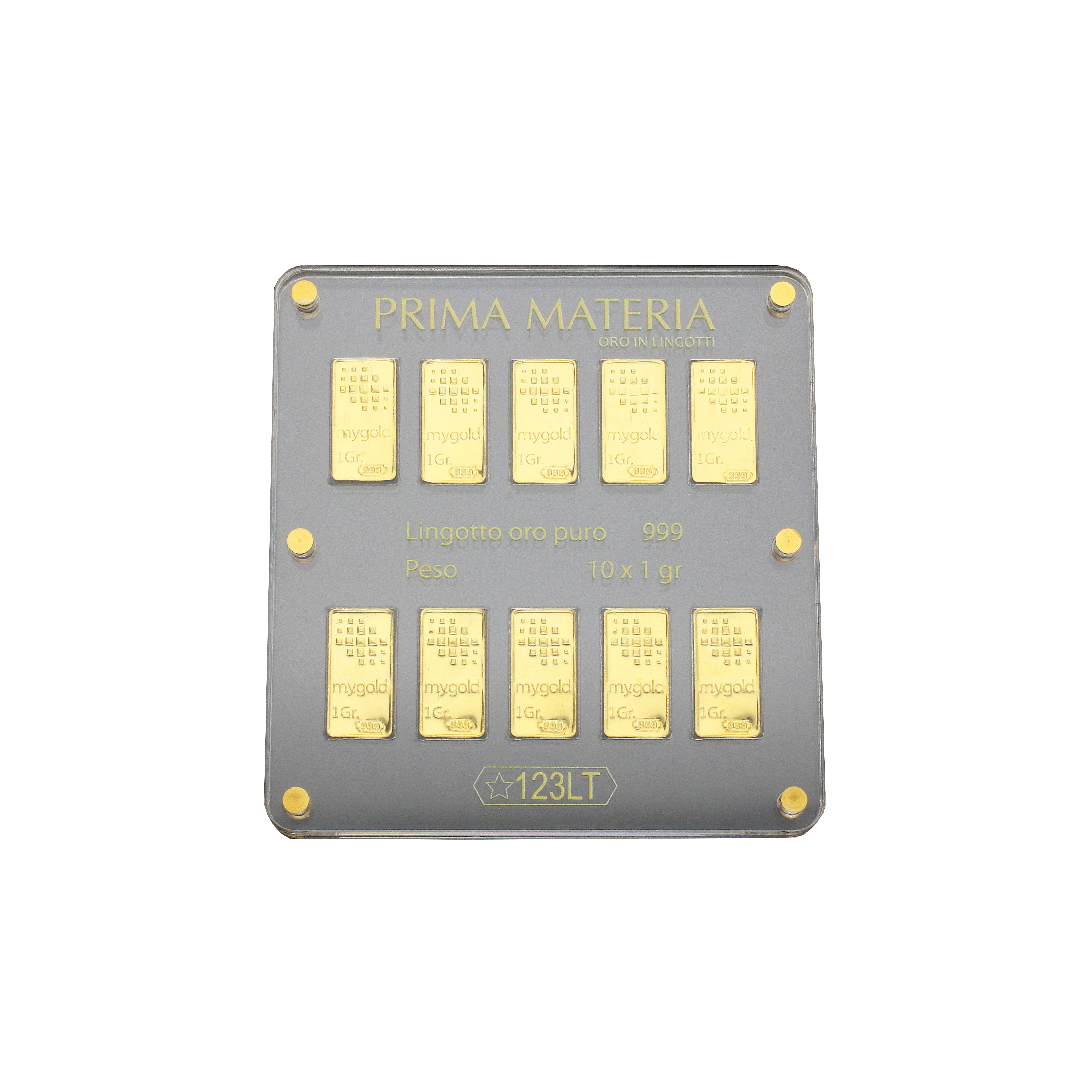 Prima Materia | PRIMA MATERIA BLISTER 10 LINGOTTI ORO PURO 999 (24 CARATI) DA 1 GR. - PMG10GR (1)