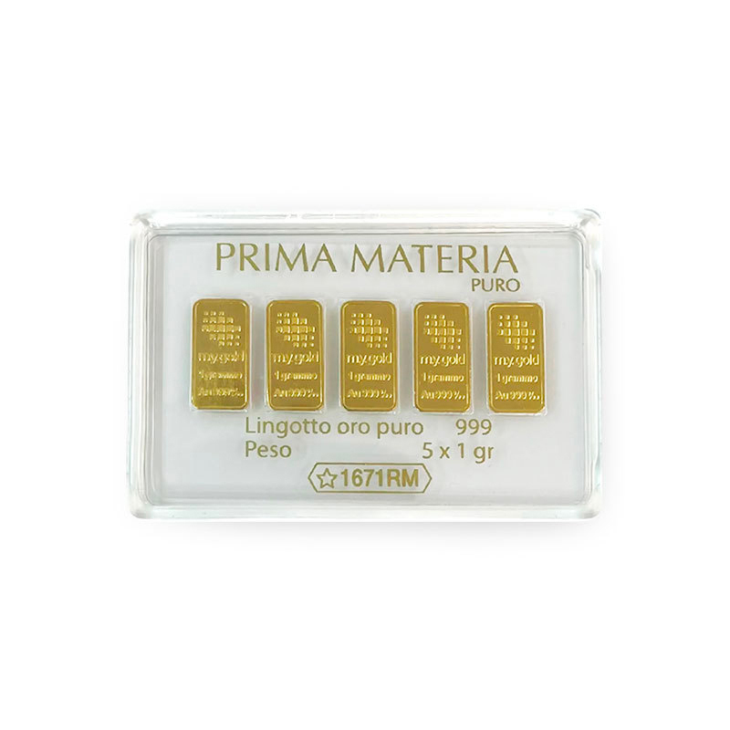 Prima Materia | PRIMA MATERIA BLISTER 5 LINGOTTI ORO PURO 999 (24 CARATI) DA 1 GR. - PMG5GR (1)