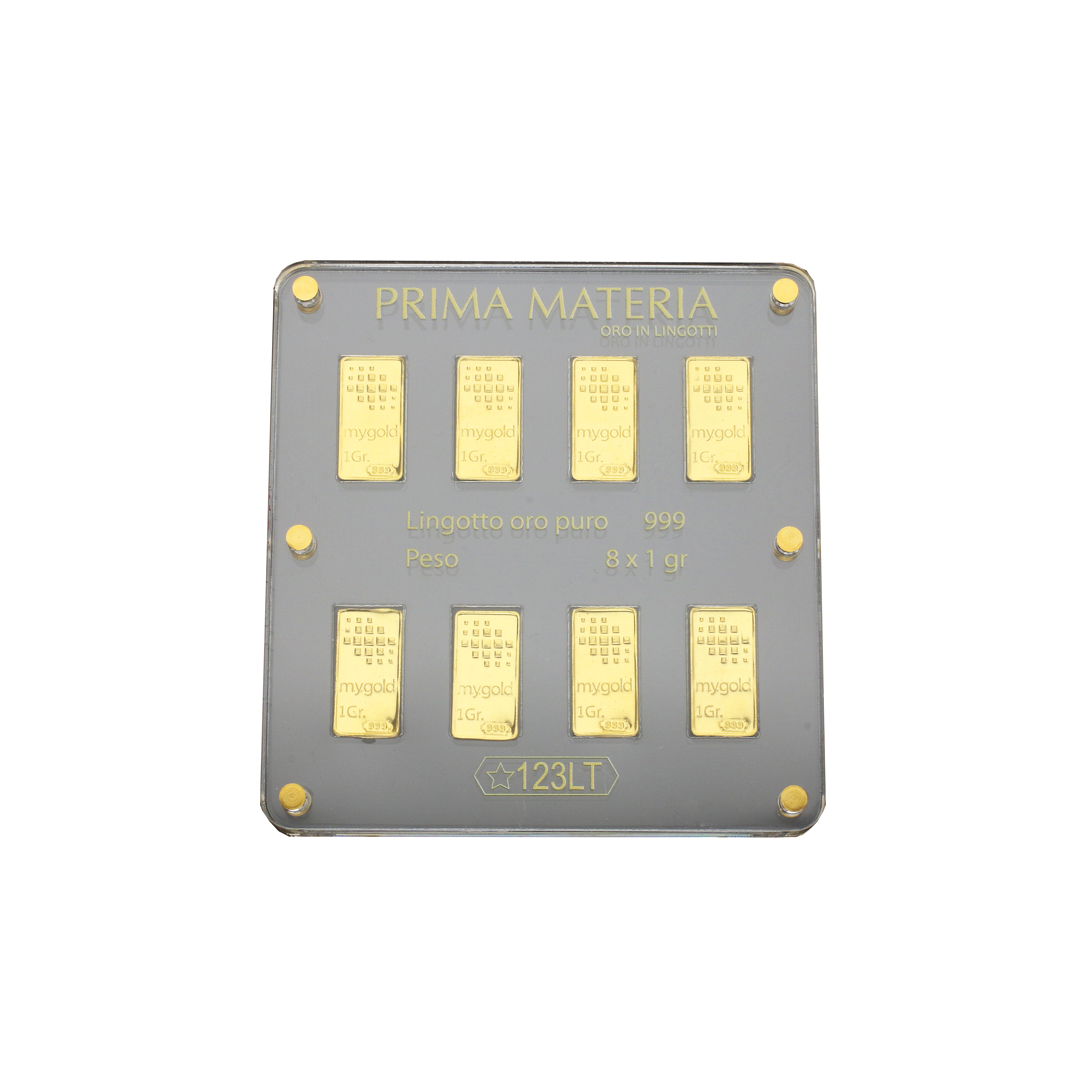 Prima Materia | PRIMA MATERIA BLISTER 8 LINGOTTI ORO PURO 999 (24 CARATI) DA 1 GR. - PMG8GR (1)