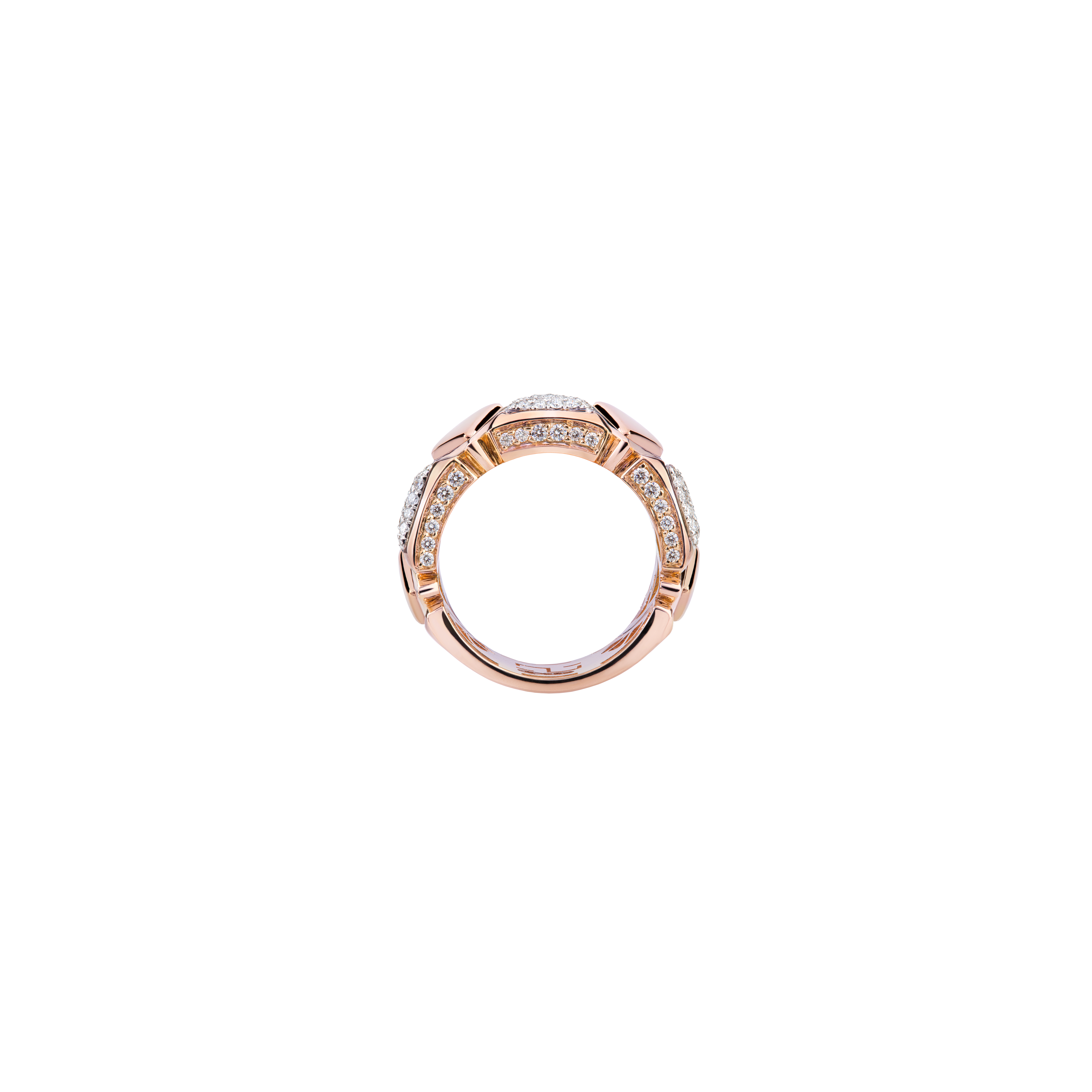 Avel Lenttan | ANELLO IN ORO ROSA CON TRIANGOLI IN PAV&Egrave; DI DIAMANTI - RG7-A-PK-01-00-01-00 (2)