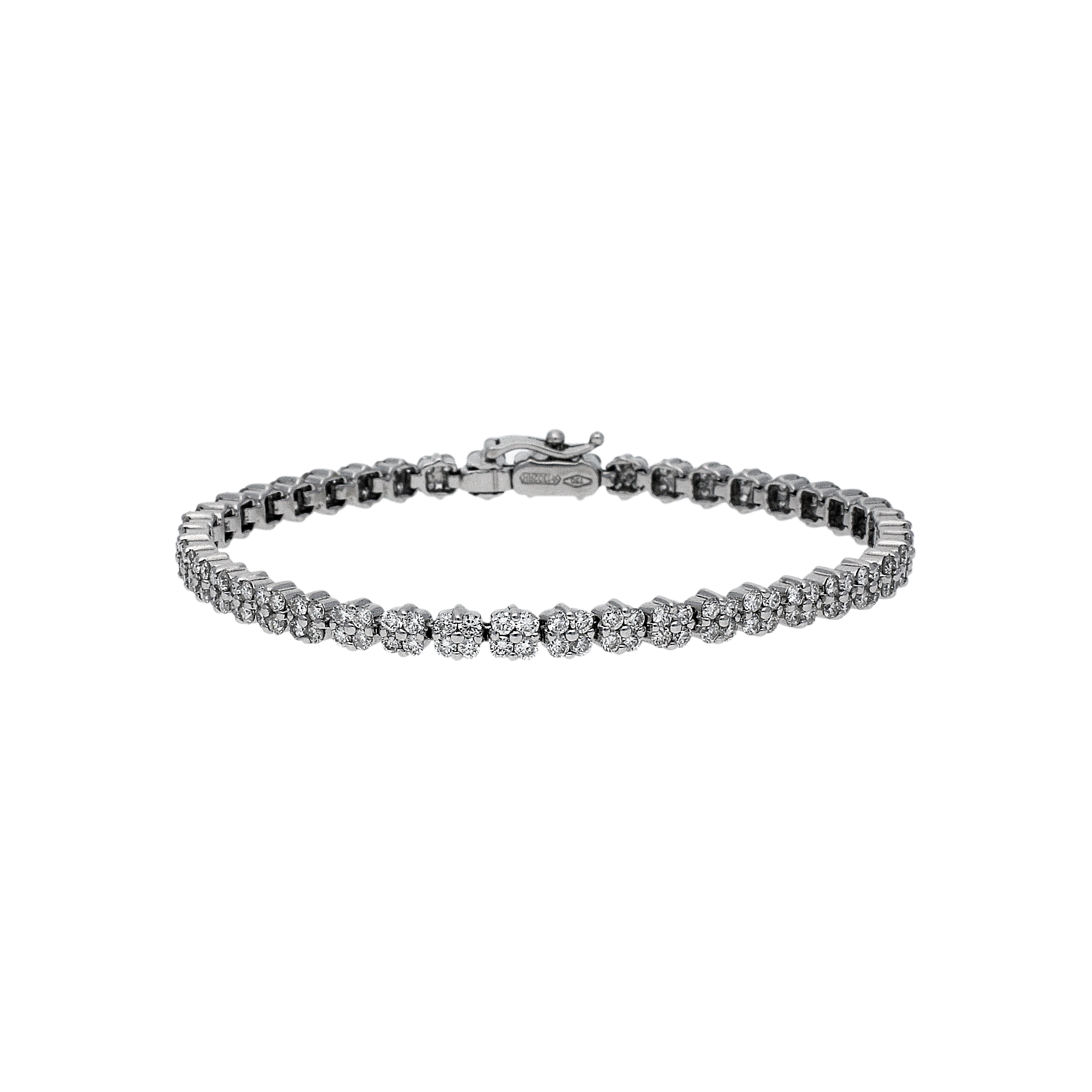 Bartorelli Italian Jewels | Bracciale tennis in oro bianco 18 carati e diamanti bianchi taglio brillante incassati con manifattura invisible setting - VB06736DW (1)