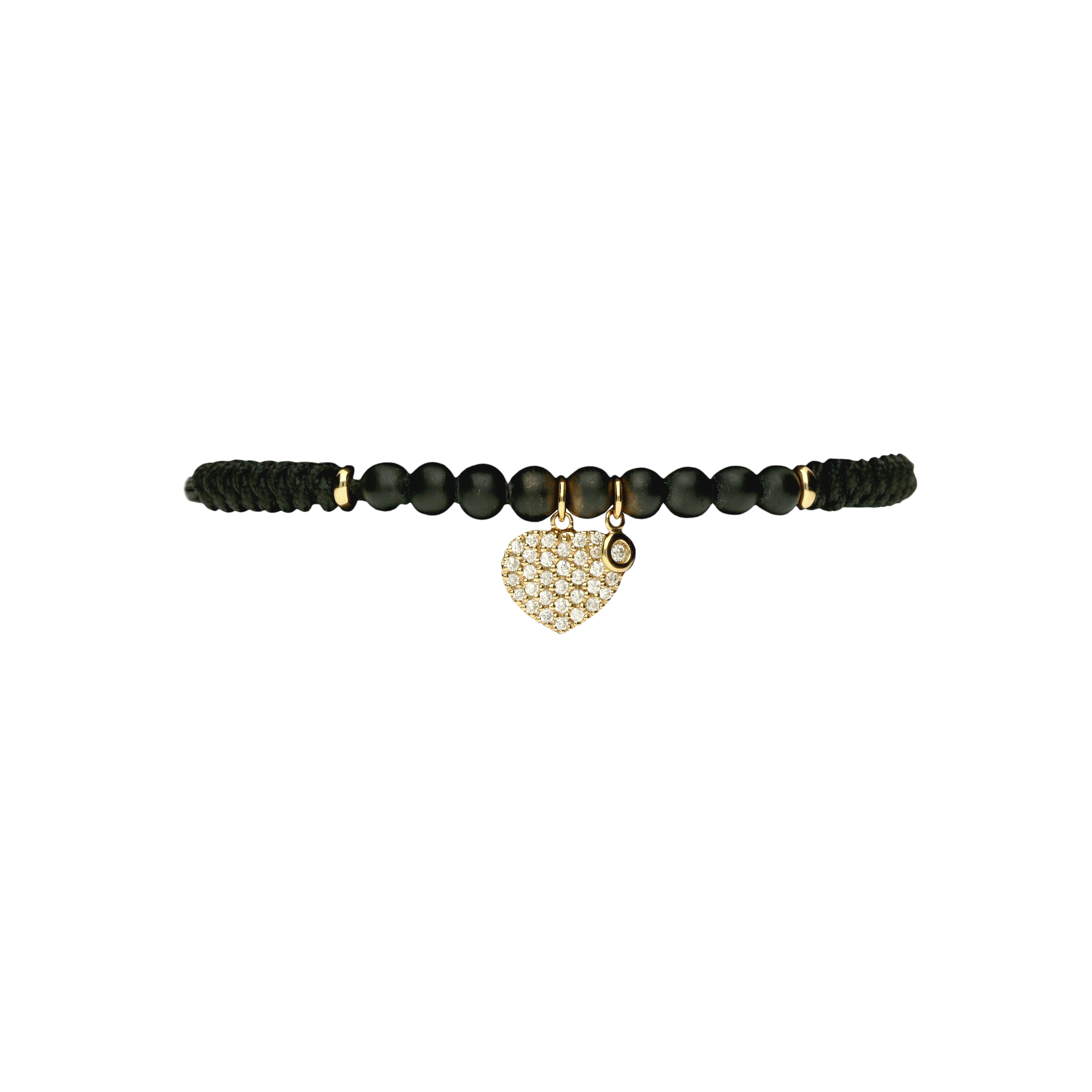 Bartorelli Italian Jewels | Bracciale cordone con onici e cuore in oro rosa 18 carati e diamanti - VB22491D0XP (1)