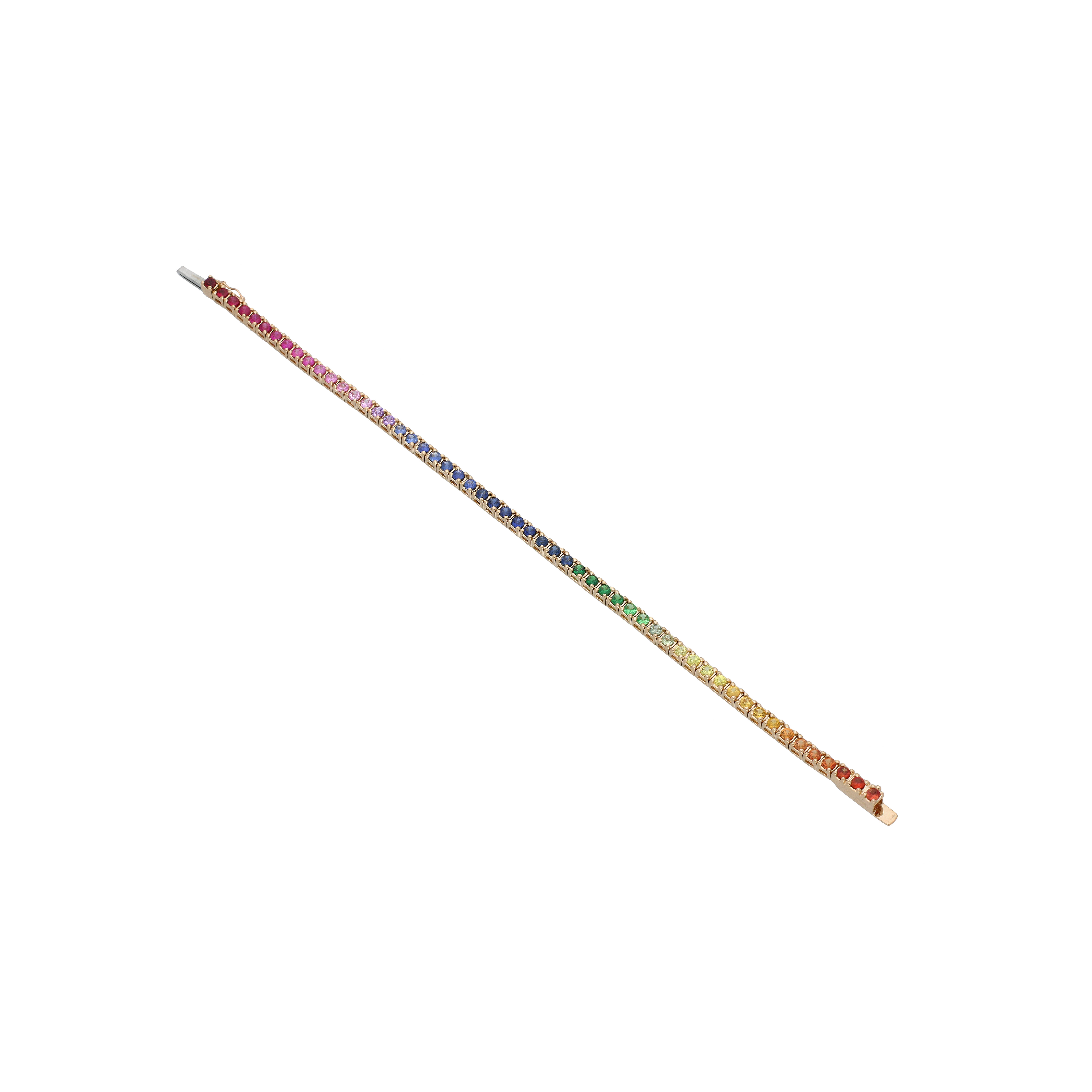 Bartorelli Italian Jewels | BRACCIALE TENNIS IN ORO ROSA CON ZAFFIRI MULTICOLOR - VB23006SXP (2)