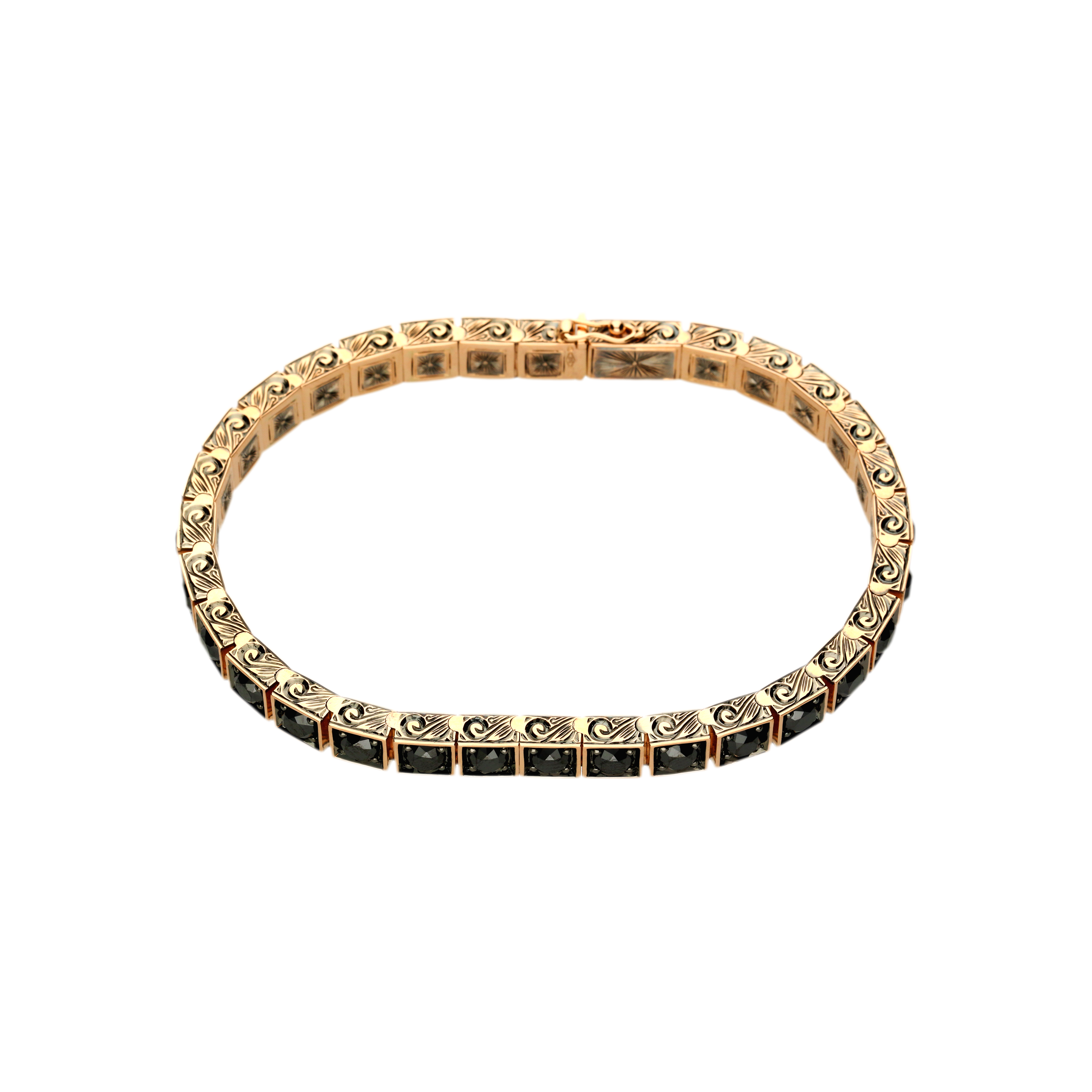 Bartorelli Italian Jewels | Bracciale tennis in oro rosa e diamanti neri - VB26536DKP09 (2)