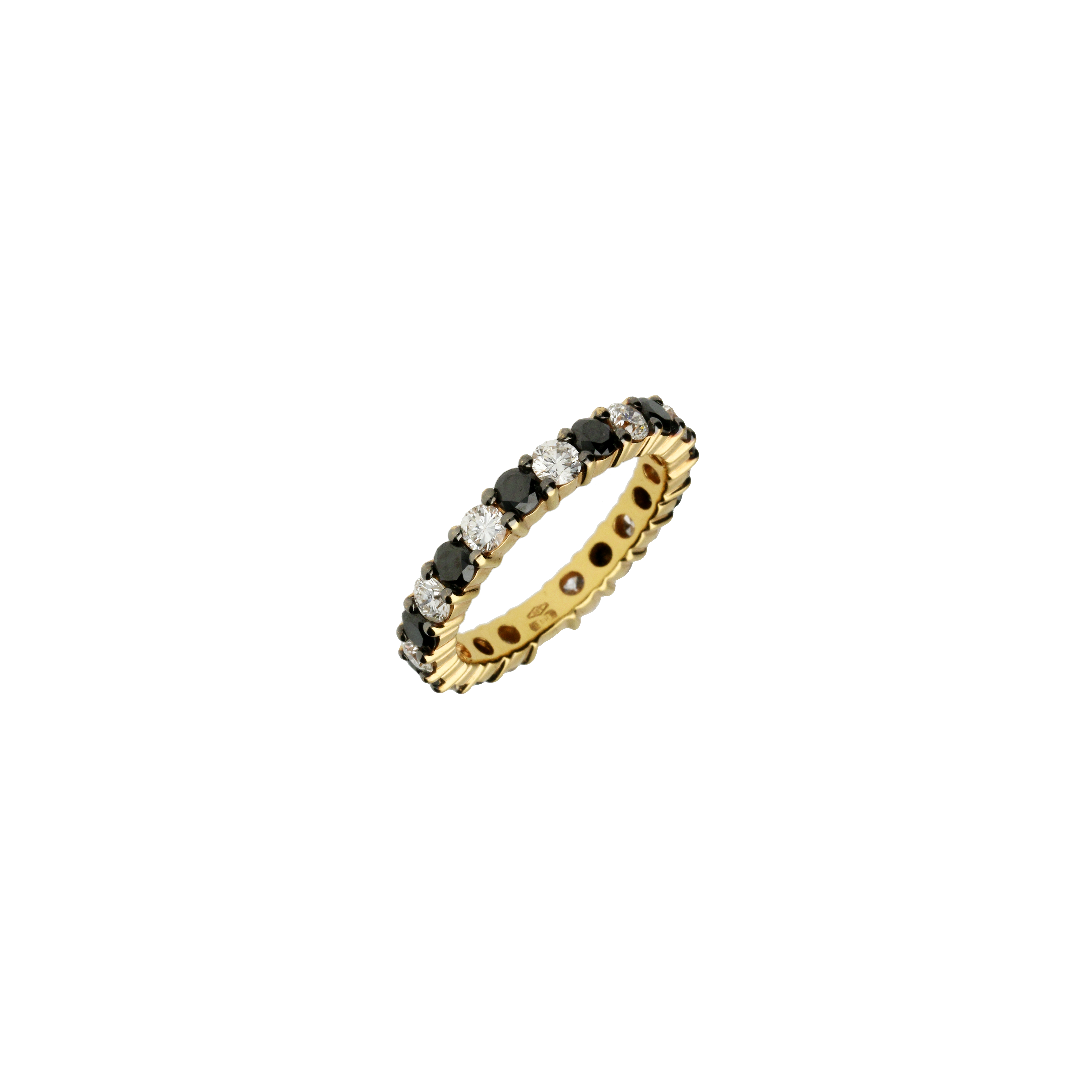 Bartorelli Italian Jewels | Anello in oro giallo , diamanti bianchi e diamanti neri taglio brillante - possibilit&agrave; di messa a misura - VR08643DDKP (1)