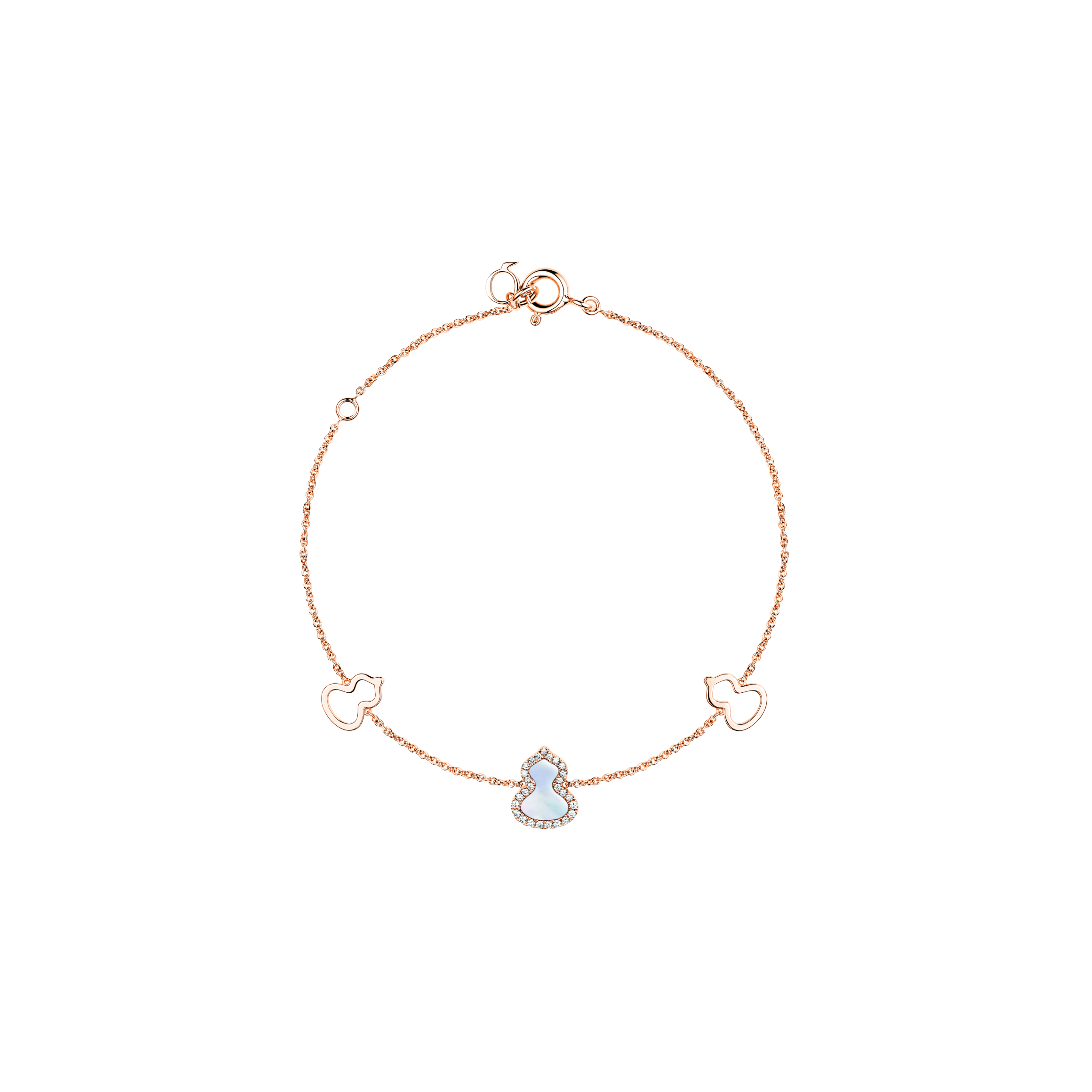 Qeelin | BRACCIALE PETITE WULU IN ORO ROSA CON MADREPERLA E DIAMANTI - WU-BR0001D-RGDMOP - WUBPT1BRGMP (1)