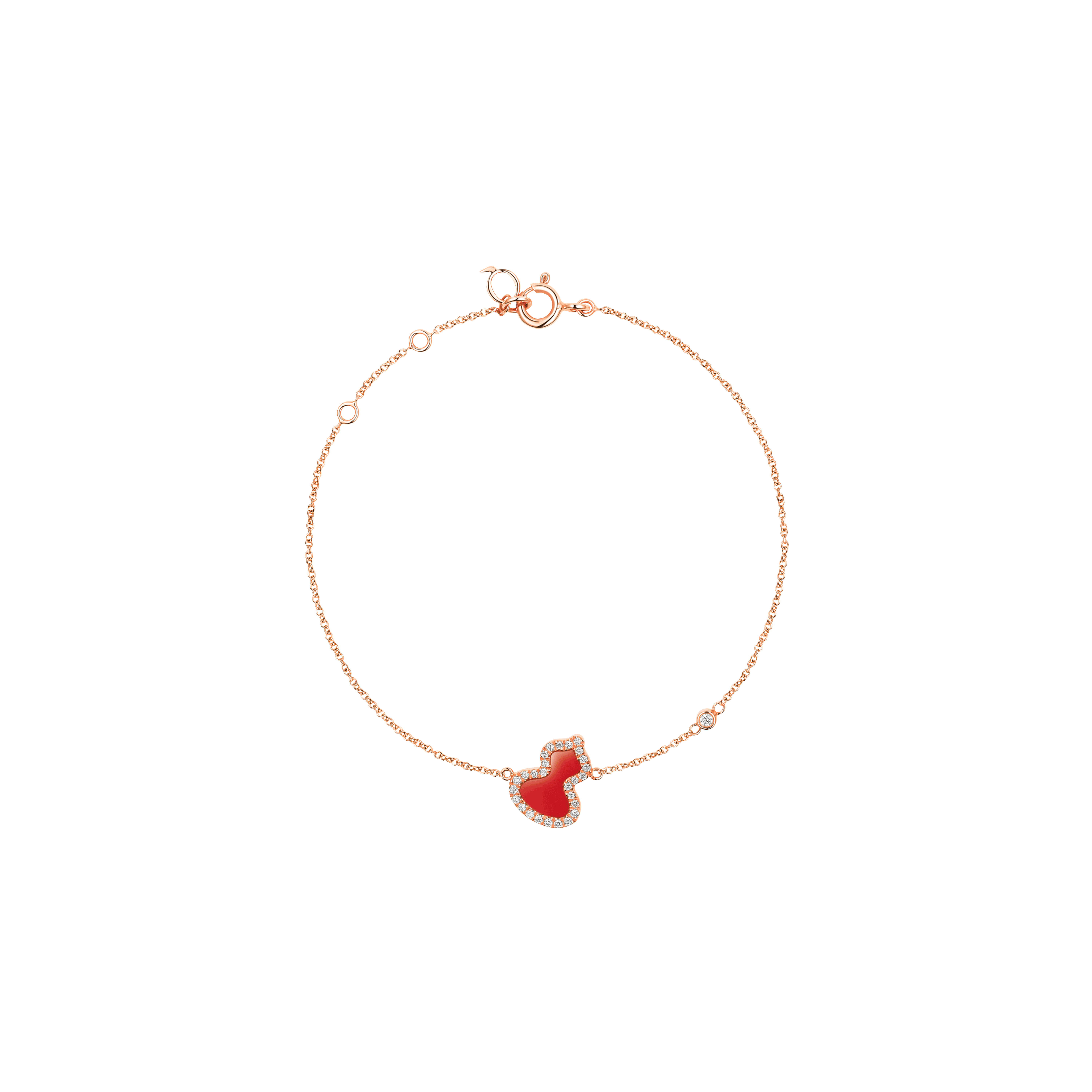 Qeelin | BRACCIALE PETITE WULU IN ORO ROSA CON AGATA ROSSA E  DIAMANTI - WU-BR0016D-RGDRA - WUBPT16RGRA (1)