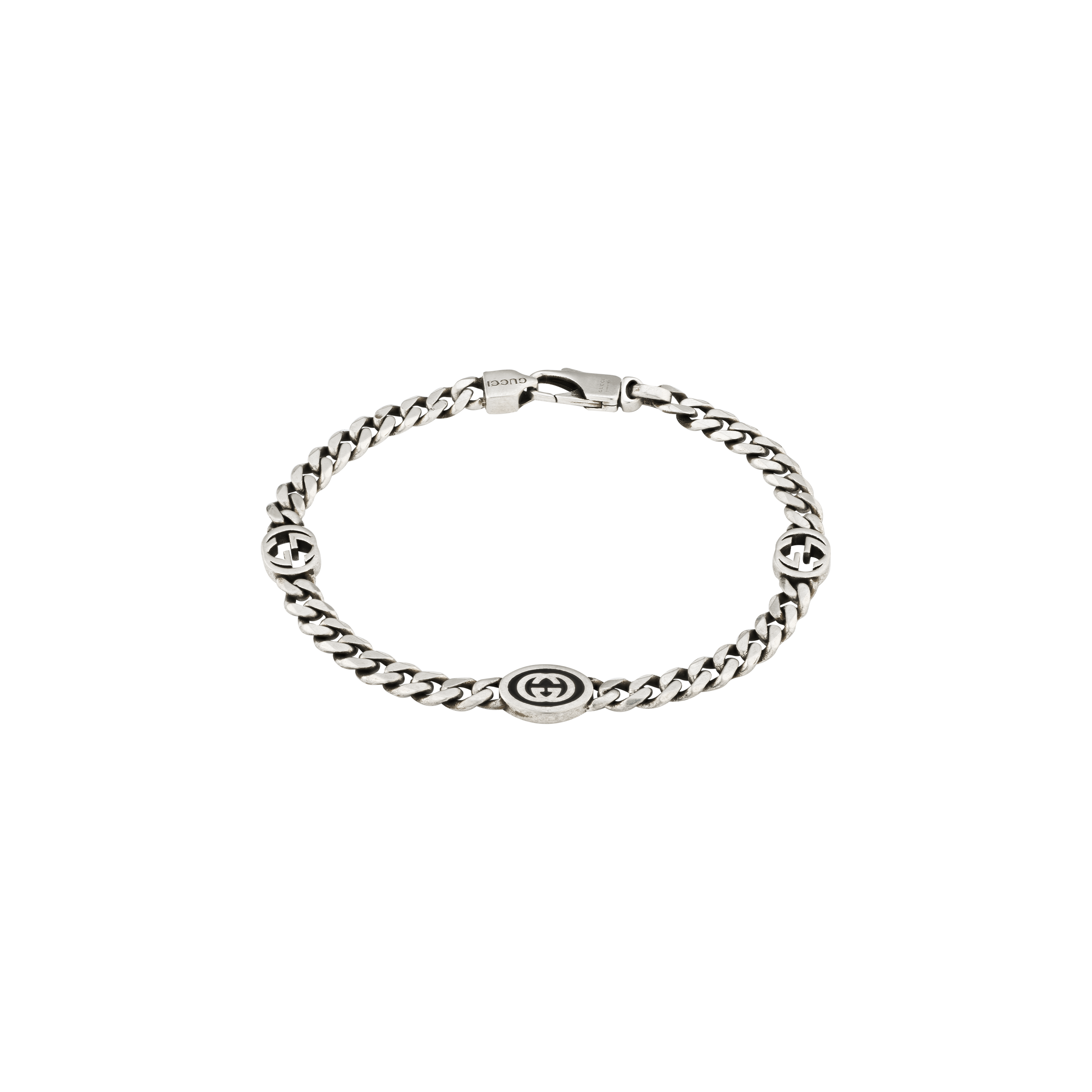 Gucci | BRACCIALE GUCCI INTERLOCKING IN ARGENTO - YBA678660001 - YBA678660001 (1)