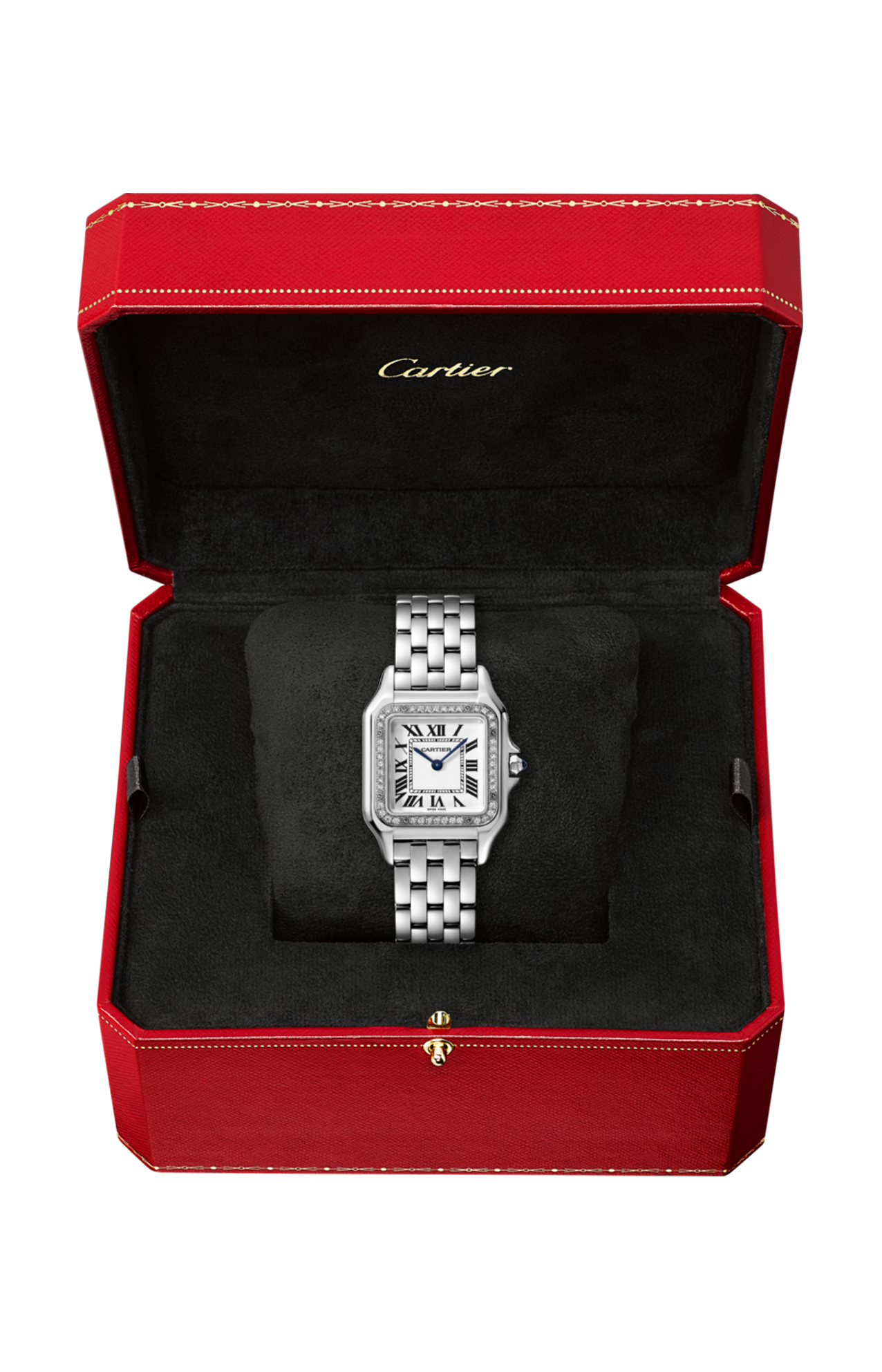 Cartier | PANTH&Egrave;RE DE CARTIER, MODELLO MEDIO, ACCIAIO, DIAMANTI, QUARZO - W4PN0018 (2)