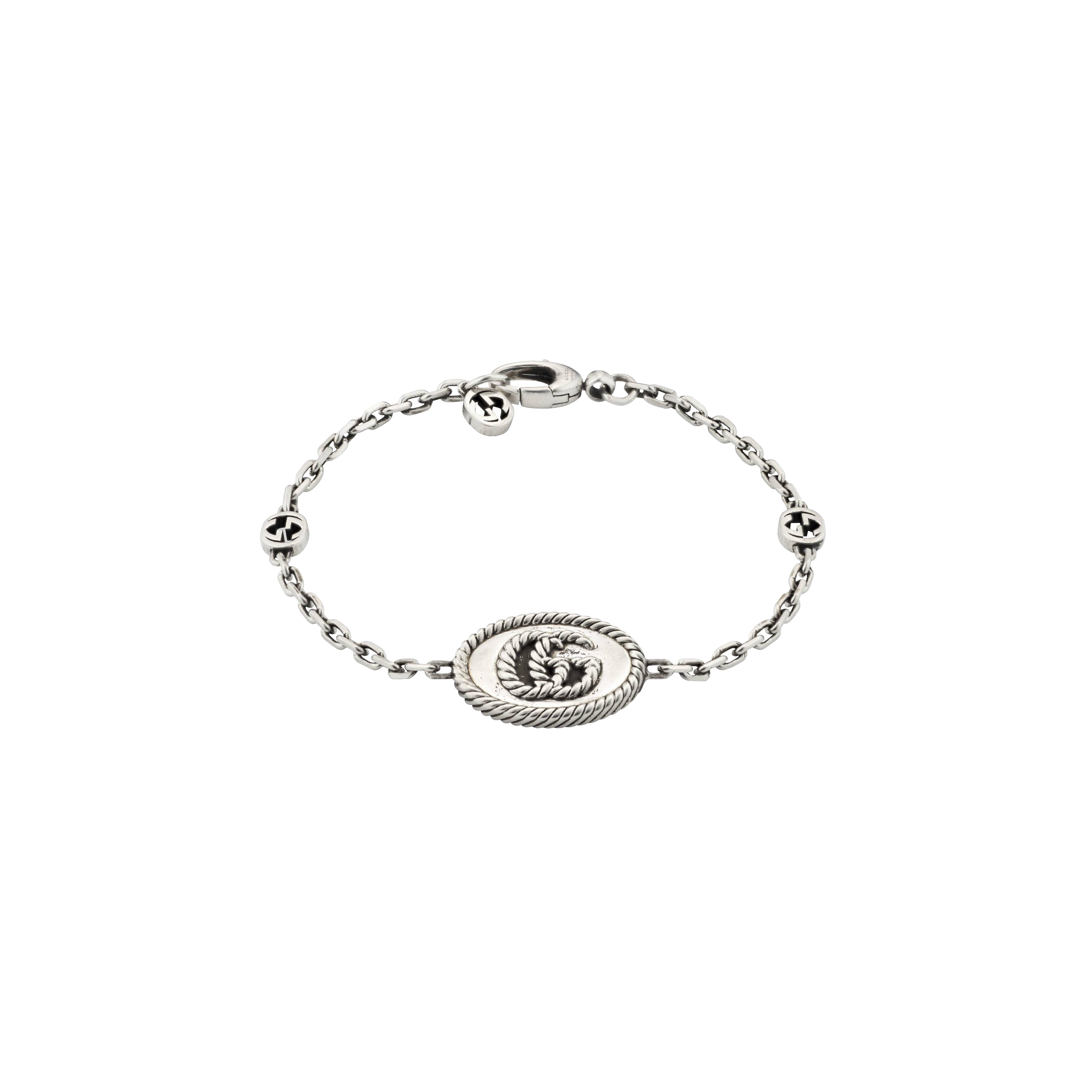 Gucci | BRACCIALE GUCCI GG MARMONT CON DOPPIA G IN ARGENTO - YBA6277490010 - YBA6277490010 (1)
