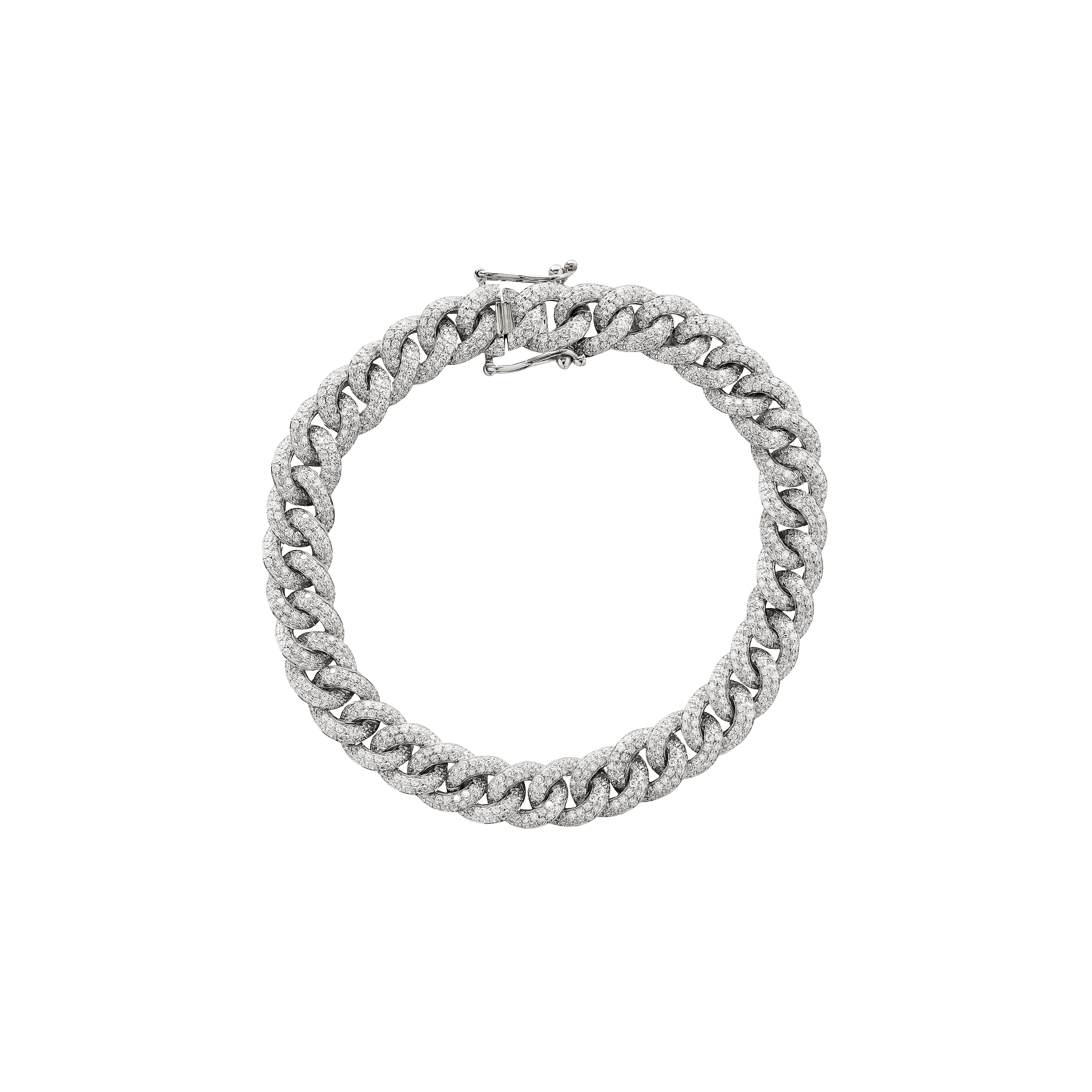 Bartorelli Italian Jewels | BRACCIALE IN ORO BIANCO GROUMETTE CON FULL PAV&Eacute; DI DIAMANTI - BRERI4031BWXX (1)
