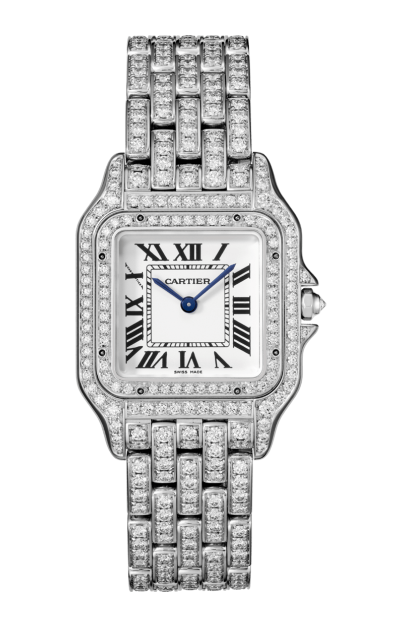 Cartier | PANTH&Egrave;RE DE CARTIER, MODELLO MEDIO, ORO BIANCO, DIAMANTI, QUARZO - HPI01722 (1)